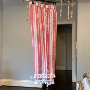 Red white stripped pants